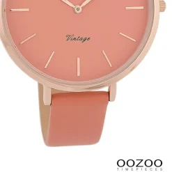 Oozoo Damen Armbanduhr Vintage Series Analog Leder rosa UOC9806A