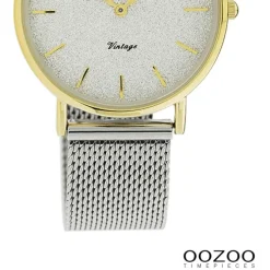 Oozoo Damen Armbanduhr Vintage Series Analog Metall silber UOC20122