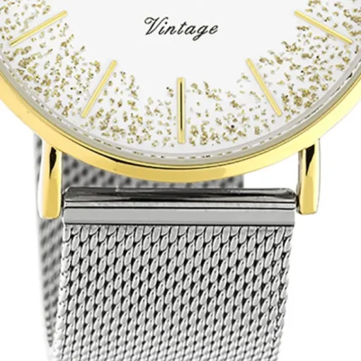 Oozoo Damen Armbanduhr Vintage C20135 Analog Edelstahl silber UOC20135