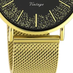 Oozoo Damen Armbanduhr Vintage C20137 Analog Edelstahl gold UOC20137