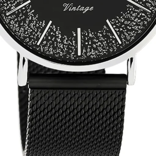 Oozoo Damen Armbanduhr Vintage C20140 Analog Edelstahl schwarz UOC20140