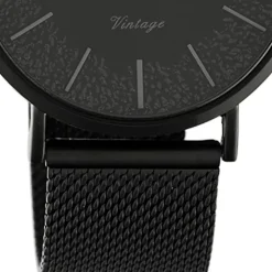 Oozoo Damen Armbanduhr Vintage C20144 Analog Edelstahl schwarz UOC20144