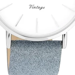 Oozoo Damen Armbanduhr Vintage C20147 Analog Leder grau UOC20147