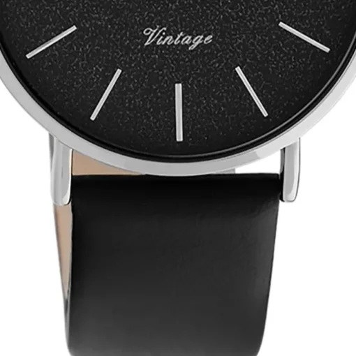 Oozoo Damen Armbanduhr Vintage Series C20208 Analog Leder schwarz UOC20208