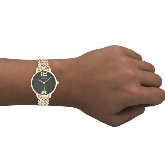 Oozoo Damen Armbanduhr Vintage Analog Metall gold UOC10878