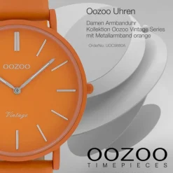 Oozoo Damen Armbanduhr Vintage Series Analog Metall orange UOC9880A