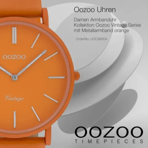 Oozoo Damen Armbanduhr Vintage Series Analog Metall orange UOC9880A