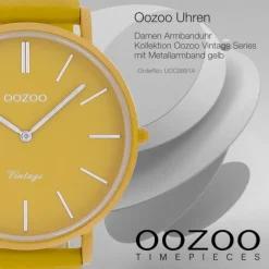 Oozoo Damen Armbanduhr Vintage Series Analog Metall gelb UOC9881A