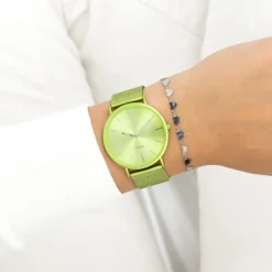 Oozoo Damen Armbanduhr Vintage Analog Edelstahl grün UOC20330