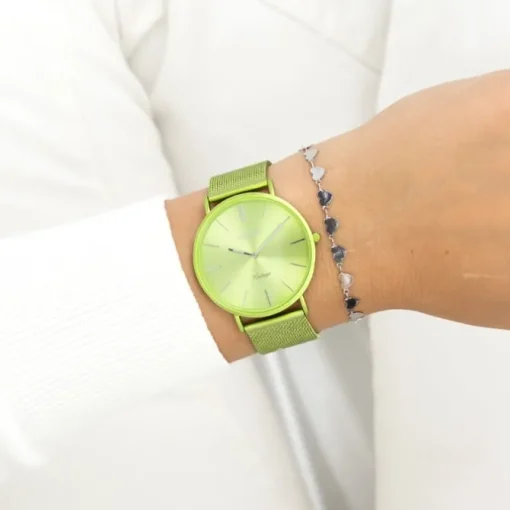 Oozoo Damen Armbanduhr Vintage Analog Edelstahl grün UOC20330