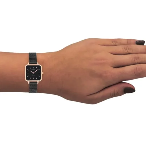 Oozoo Damen Armbanduhr Vintage Series Analog Metall Mesh schwarz UOC20265
