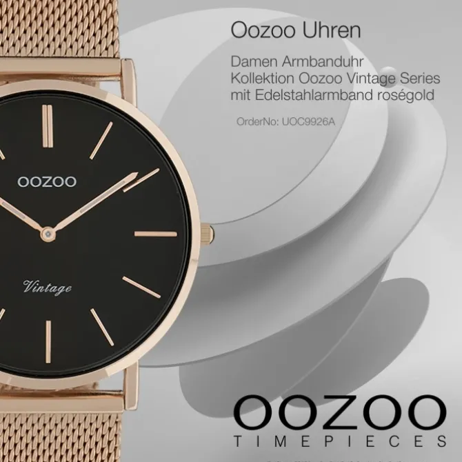 Oozoo Damen Armbanduhr Vintage Series C9926A Analog Edelstahl roségold UOC9926A