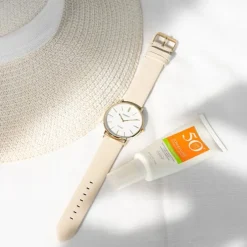 Oozoo Damen Armbanduhr Vintage Series Analog Leder beige UOC20253