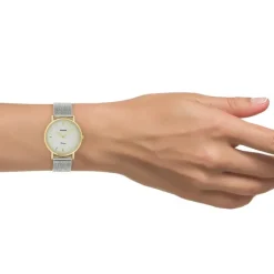 Oozoo Damen Armbanduhr Vintage Series Analog Metall silber UOC20122