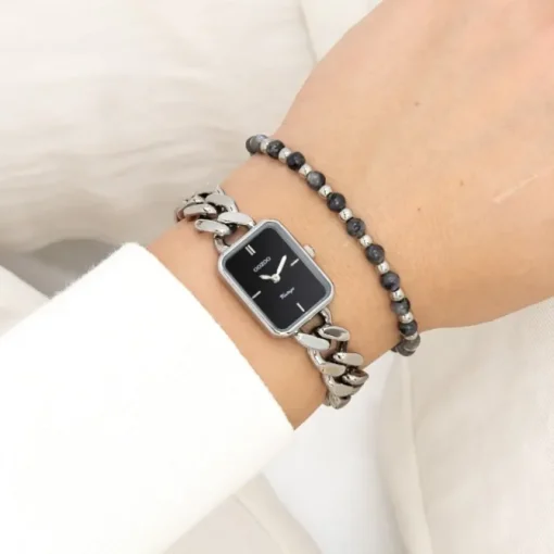 Oozoo Damen Armbanduhr Vintage Series Analog Metall silber UOC20361