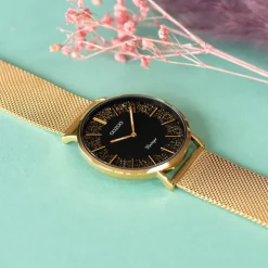 Oozoo Damen Armbanduhr Vintage C20137 Analog Edelstahl gold UOC20137