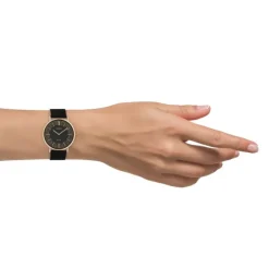 Oozoo Damen Armbanduhr Vintage C20142 Analog Edelstahl schwarz UOC20142