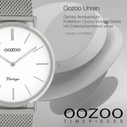 Oozoo Damen Armbanduhr Vintage Series C9902A Analog Edelstahl silber UOC9902A