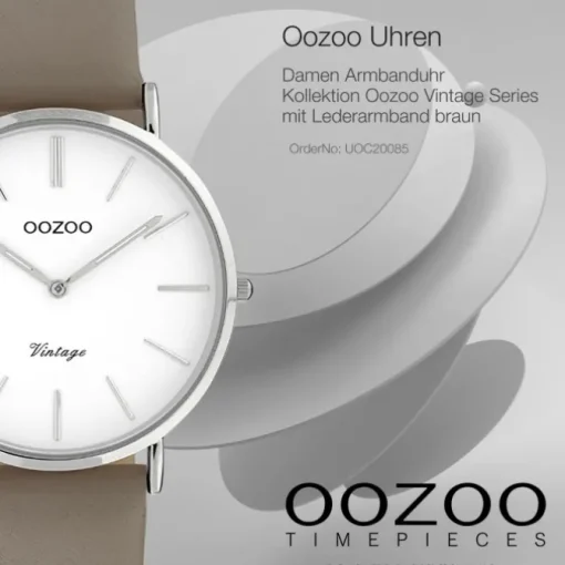 Oozoo Damen Armbanduhr Vintage Analog Leder braun UOC20085
