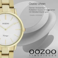 Oozoo Damen Armbanduhr Vintage Series Analog Metall gold UOC20046
