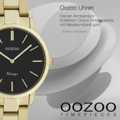 Oozoo Damen Armbanduhr Vintage Series Analog Metall gold UOC20047