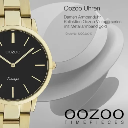 Oozoo Damen Armbanduhr Vintage Series Analog Metall gold UOC20047