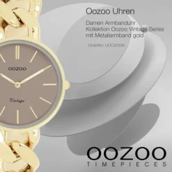 Oozoo Damen Armbanduhr Vintage Series Analog Metall gold UOC20358