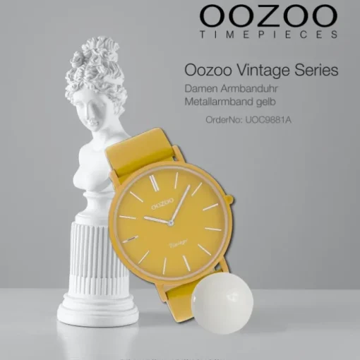 Oozoo Damen Armbanduhr Vintage Series Analog Metall gelb UOC9881A