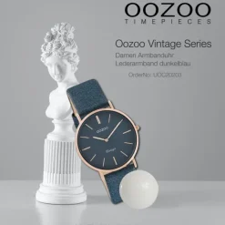 Oozoo Damen Armbanduhr Vintage Series C20203 Analog Leder dunkelblau UOC20203