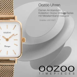 Oozoo Damen Armbanduhr Vintage Series C10977 Analog Metall Mesh rosé UOC10977