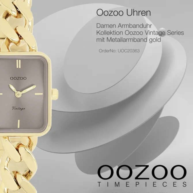 Oozoo Damen Armbanduhr Vintage Series Analog Metall gold UOC20363
