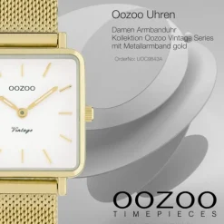 Oozoo Damen Armbanduhr Vintage Series Analog Metall gold UOC9843A