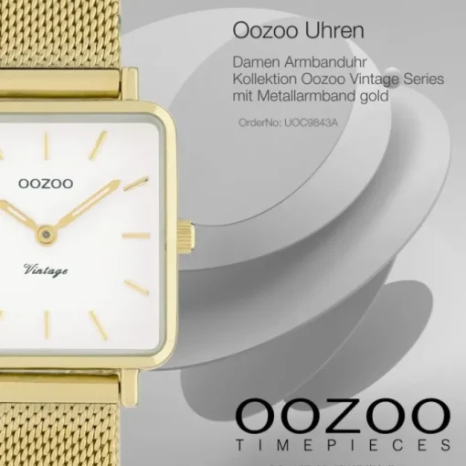 Oozoo Damen Armbanduhr Vintage Series Analog Metall gold UOC9843A