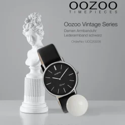 Oozoo Damen Armbanduhr Vintage Series C20208 Analog Leder schwarz UOC20208