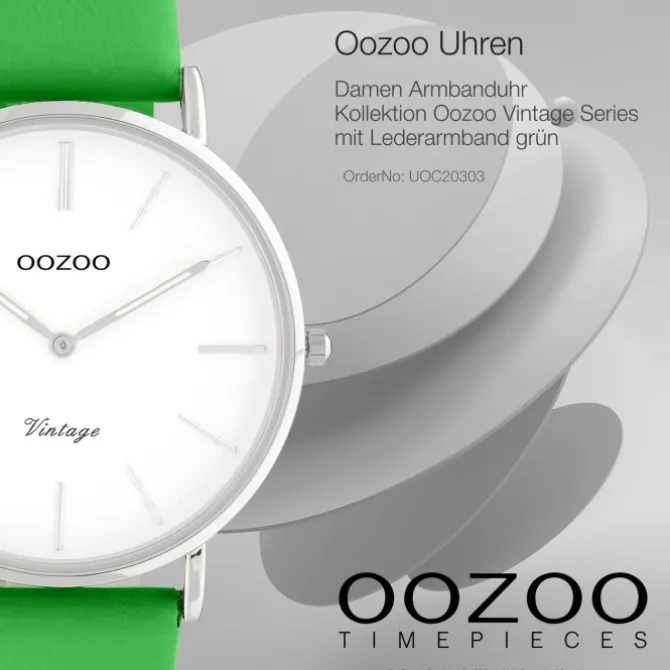Oozoo Damen Armbanduhr Vintage Series C20303 Analog Leder grün UOC20303