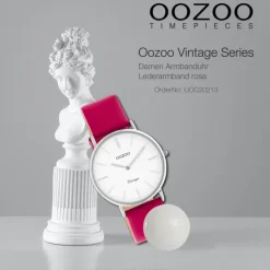 Oozoo Damen Armbanduhr Vintage C20213 Analog Leder rosa UOC20213