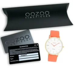 Oozoo Damen Armbanduhr Vintage Analog Leder orange UOC20318