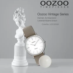 Oozoo Damen Armbanduhr Vintage Analog Leder braun UOC20085