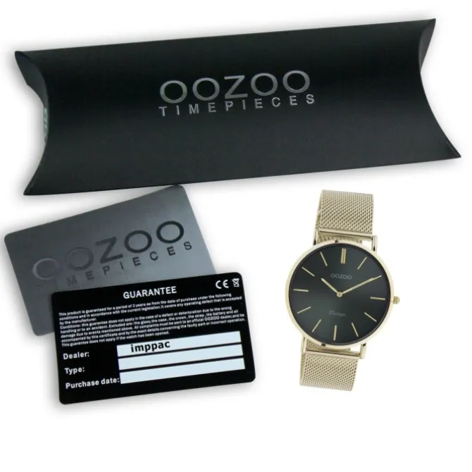 Oozoo Damen Armbanduhr Vintage Analog Metall gold UOC10872