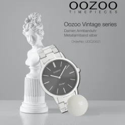 Oozoo Damen Armbanduhr Vintage Series Analog Metall silber UOC20021