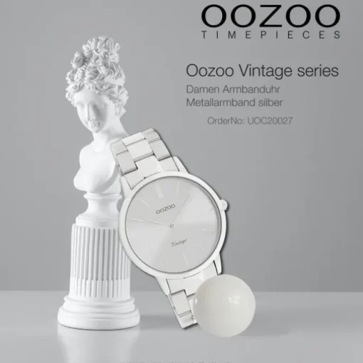Oozoo Damen Armbanduhr Vintage Series Analog Metall silber UOC20027