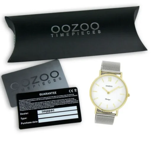 Oozoo Damen Armbanduhr Vintage Series Analog Metall silber UOC20116