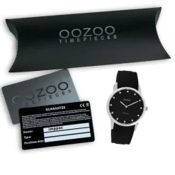 Oozoo Damen Armbanduhr Vintage Series Analog Silikon schwarz UOC20177