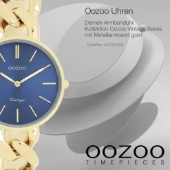 Oozoo Damen Armbanduhr Vintage Series Analog Metall gold UOC20359