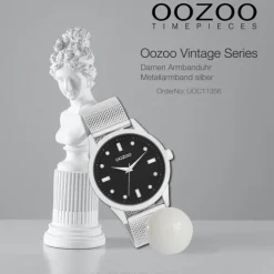 Oozoo Damen Armbanduhr Vintage Series Analog Metall silber UOC11356