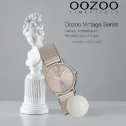 Oozoo Damen Armbanduhr Vintage Series Analog Metall braun UOC20338