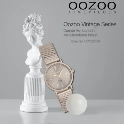 Oozoo Damen Armbanduhr Vintage Series Analog Metall braun UOC20339
