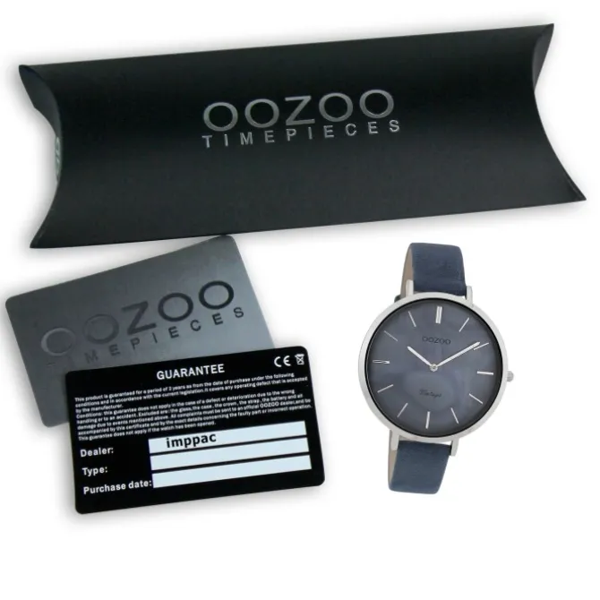 Oozoo Damen Armbanduhr Vintage Series Analog Leder blau UOC9808A