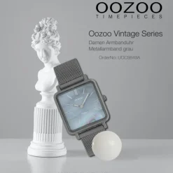 Oozoo Damen Armbanduhr Vintage Series Analog Metall grau UOC9849A