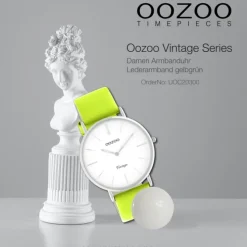 Oozoo Damen Armbanduhr Vintage Series C20300 Analog Leder gelbgrün UOC20300